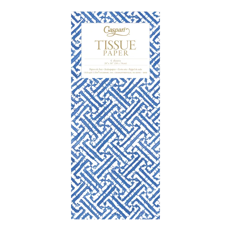 Tissue paper Caspari Blue Fretwork