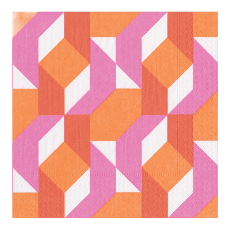 Caspari lunch napkin Fuchsia Color Theory