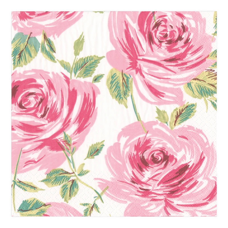 Caspari dinner napkin Pink Bella Rosa