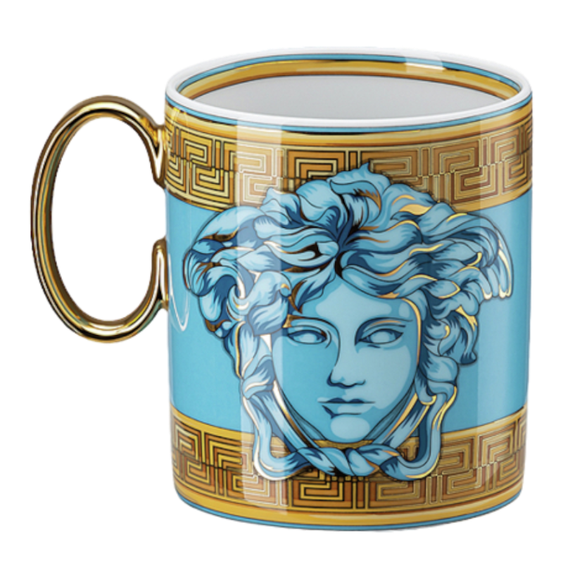 Versace By Rosenthal Tableware Medusa Amplified Blue Coin Mug