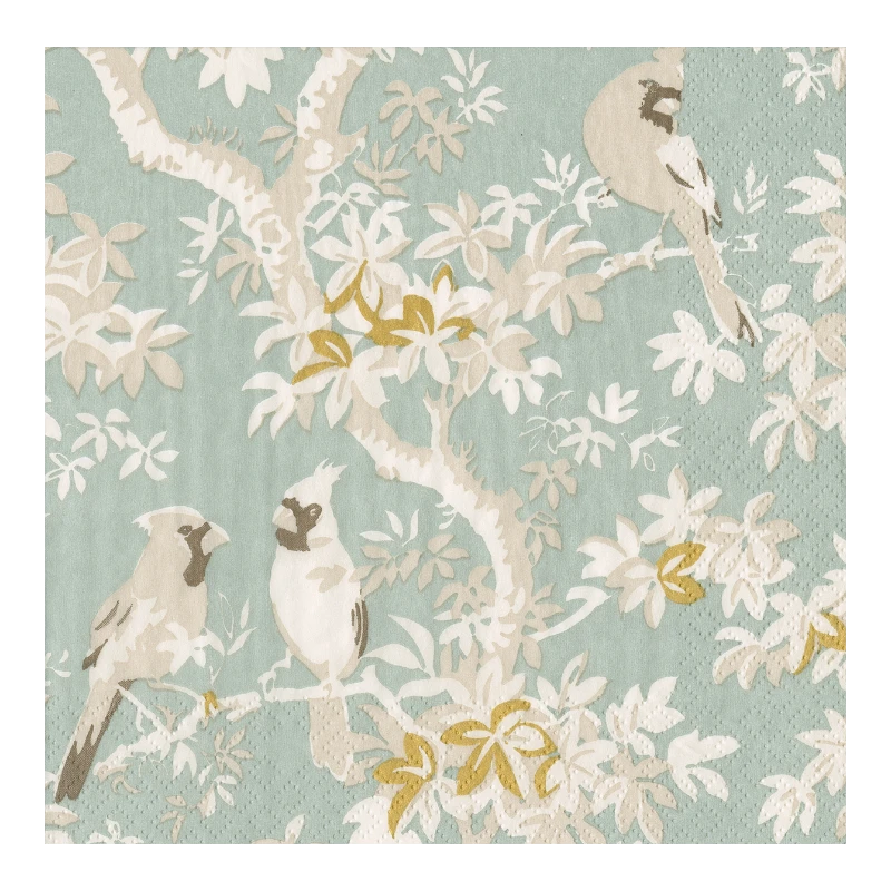 Casapari Napkin Scenic Songbirds Celadon Lunch 18081L