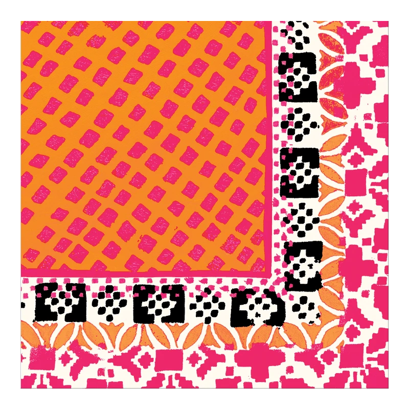 Caspari cocktail napkin Paper napkin Black White Frida 15841C