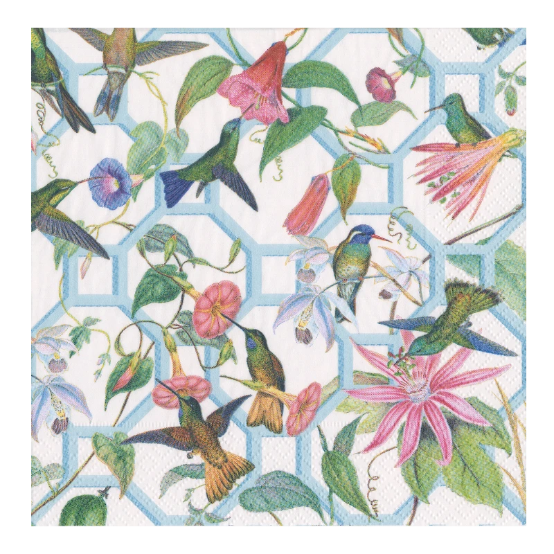 Caspari cocktail napkin Paper napkin Hummingbird Trellis 15110C