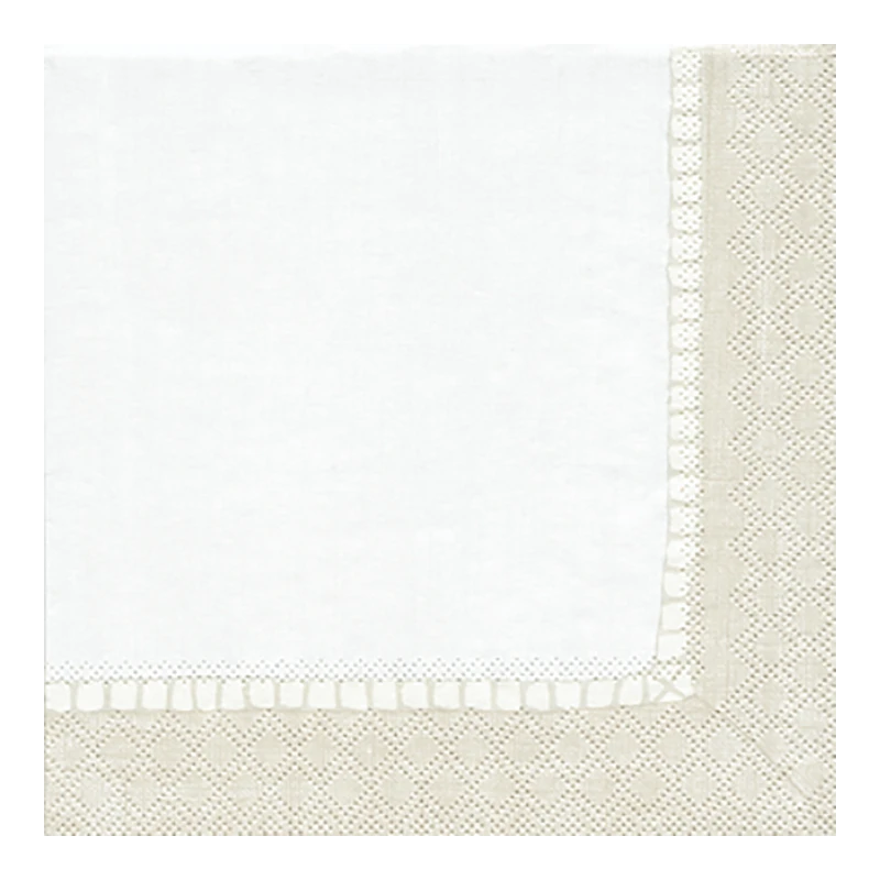 Caspari Lunch napkin Paper napkin Linen Natural 4780L