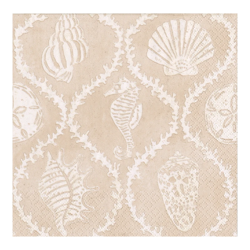 Caspari Lunch napkin Paper napkin Sand Seychelles 16430L