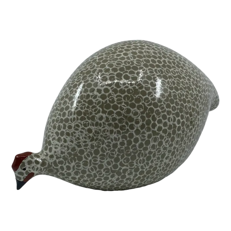 Ceramiques de Lussan Guinea Fowl Gray White Picking