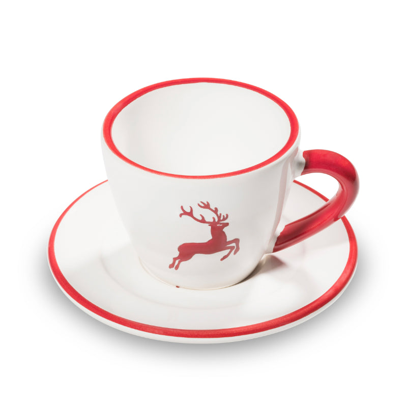 Espresso set 0318STES01SET Gmundner Ceramics Ruby Red Stag