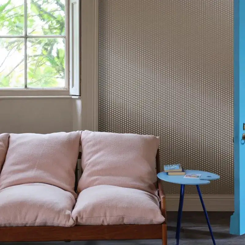 Dot wallpaper with dots in beige