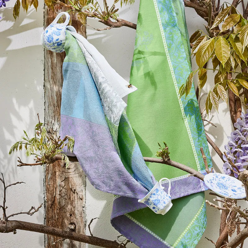 Le Jacquard Francais Tea Towel Floraison Rayé Purple
