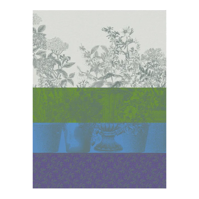 Le Jacquard Francais Tea Towel Floraison Rayé Purple