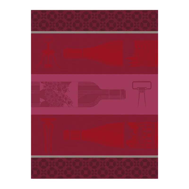 Le Jacquard Francais tea towel Vin En Bouteille Rouge