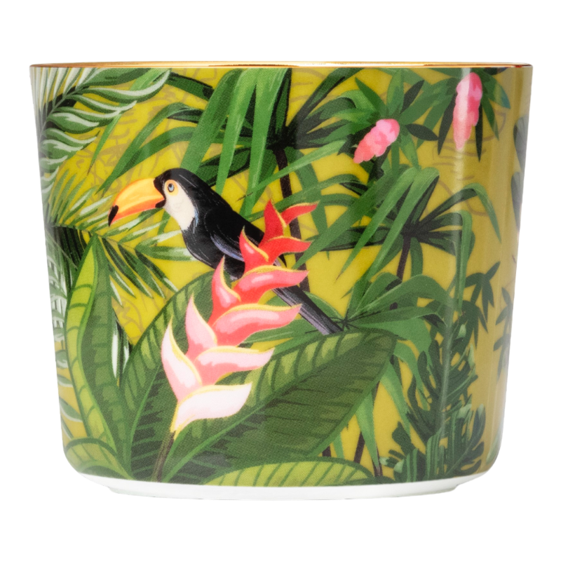 SIEGER by Fürstenberg porcelain Sip Of Gold Champagne tumbler Jungle Paraiso