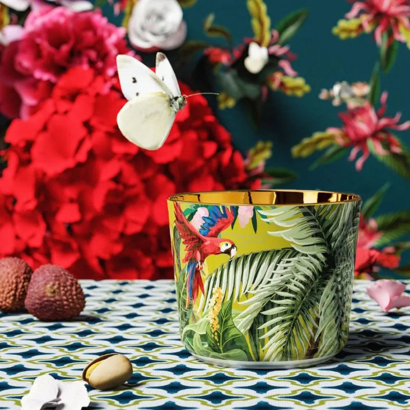 SIEGER by Fürstenberg porcelain Sip Of Gold Champagne tumbler Jungle Paraiso