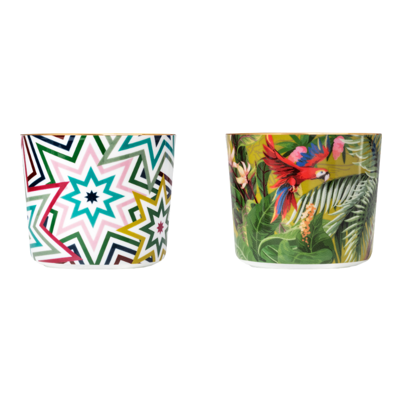 SIEGER by Fürstenberg porcelain Sip Of Gold Champagne tumbler Jungle Paraiso