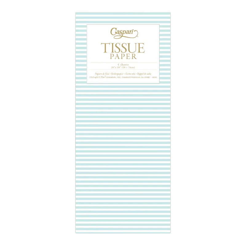 Tissue paper Caspari Robins Egg Mini Stripes Blue