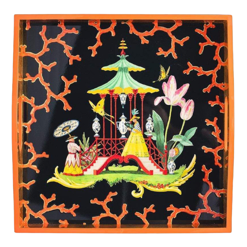 Caspari tray Lacquerware The Courtship