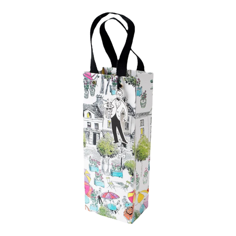 Caspari Garcon bottle bag