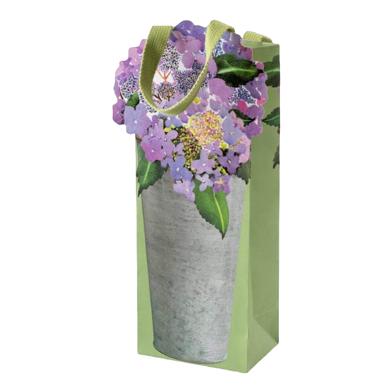 Bottle bag Caspari Hydrangeas hydrangeas