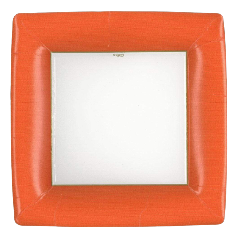 Caspari party plate cardboard plate orange
