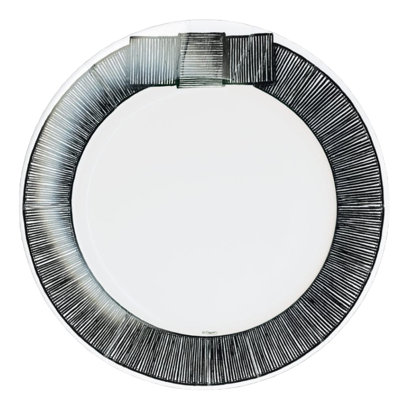 Caspari cardboard party plate Ribbon Border