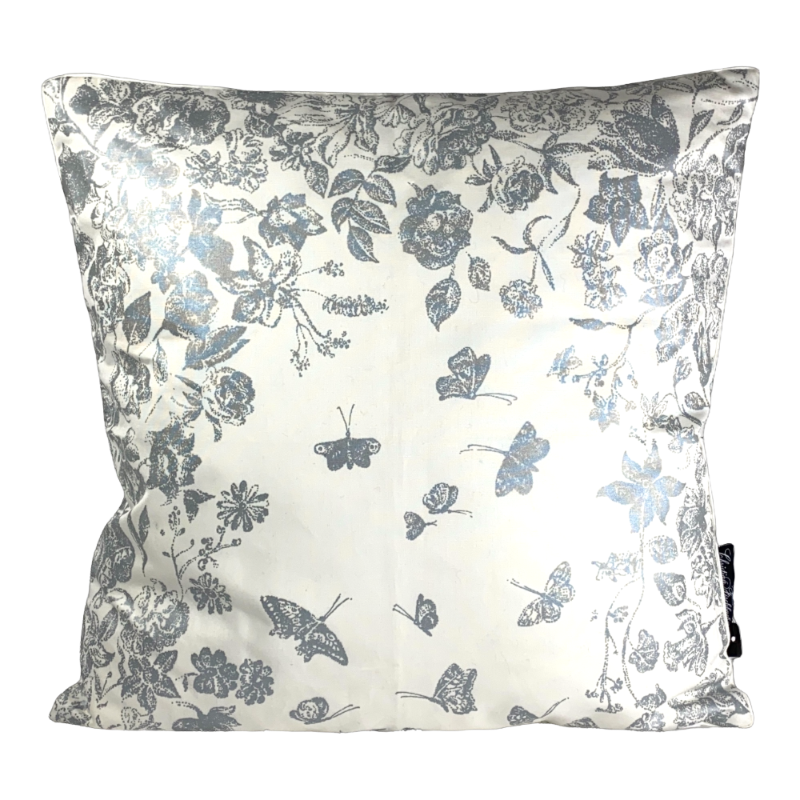 Christian Fischbacher Cushion Printemps Silver Gray White