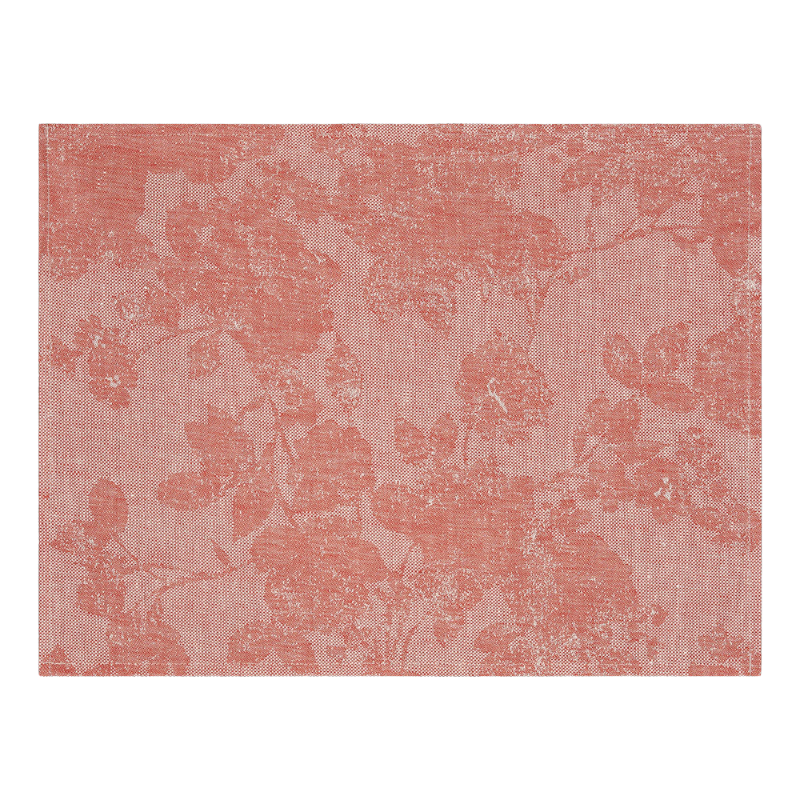 Le Jacquard Francais placemat fabric set Casual Terre Cuite Terracotta Red