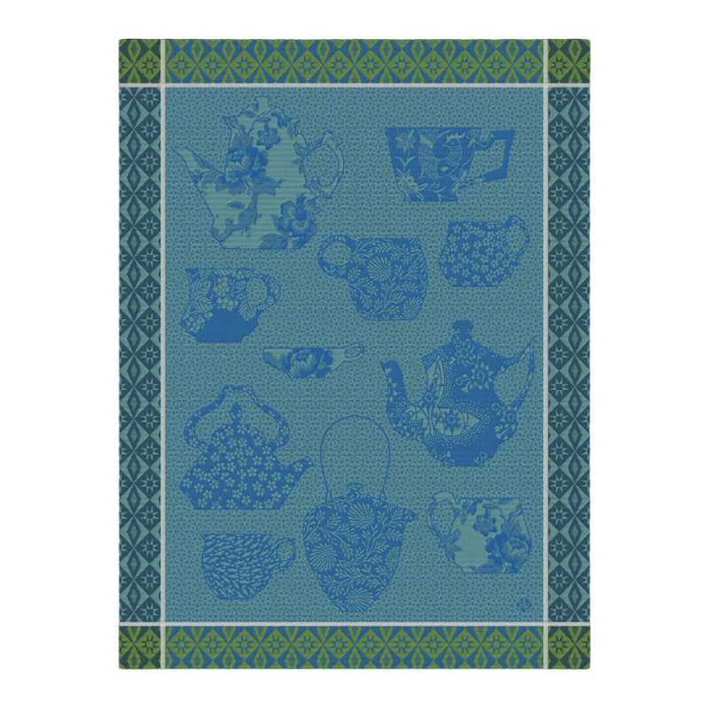 Le Jacquard Francais Club Tea towel Comptoir du The Oolong Blue