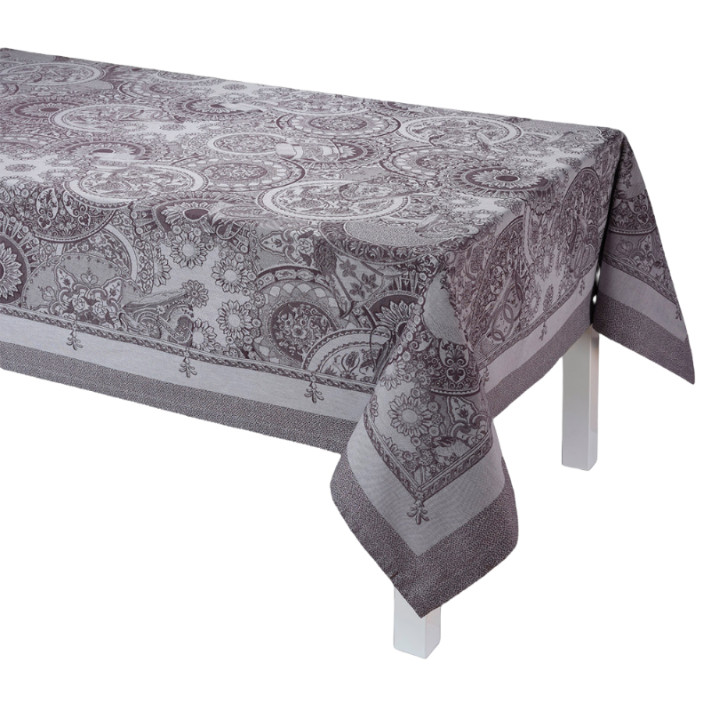 Le Jacquard Francais Tablecloth Tablecloth Porcelaine Kaolin Grey