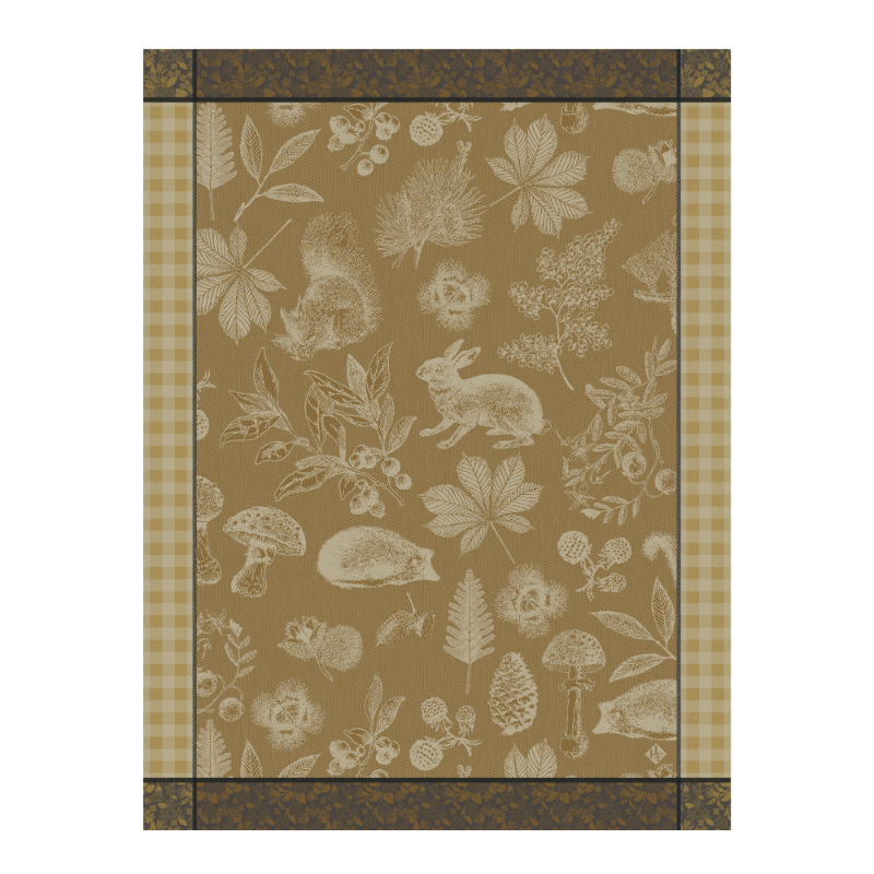 Le Jacquard Francais tea towel Dans Les Bois Bollet Yellow