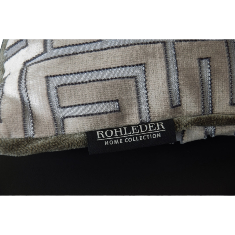 Rohleder Home Collection Cushion Quatum Stone Beige Gray Velvet Velvet