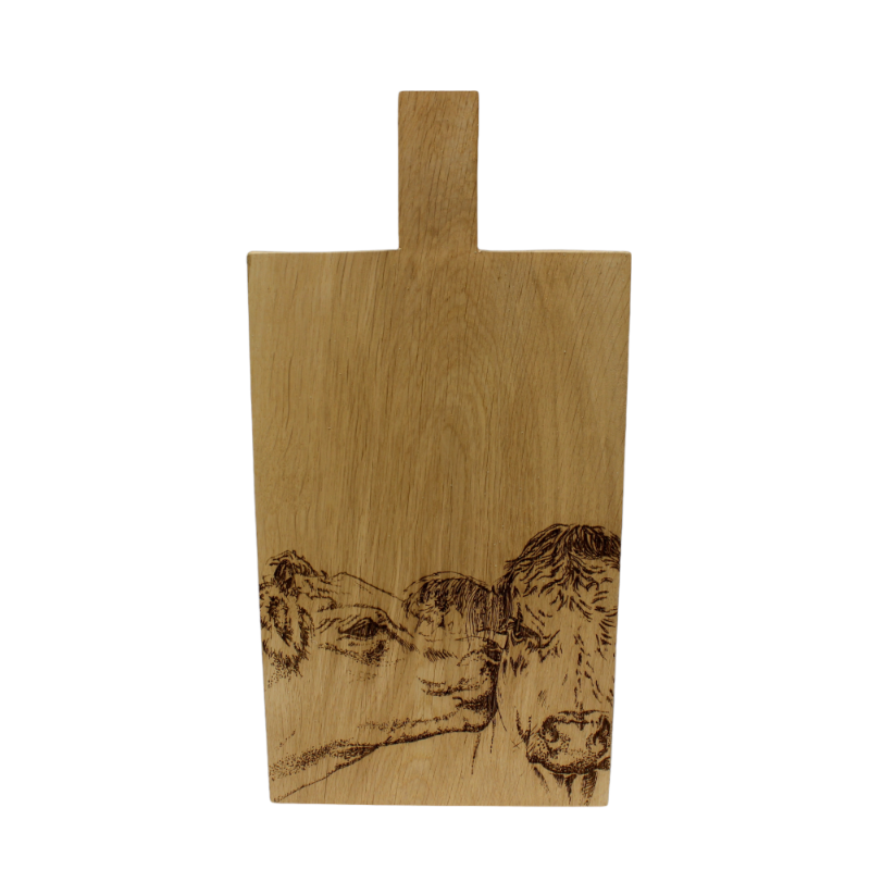 Selbrae House kitchen board oak cows
