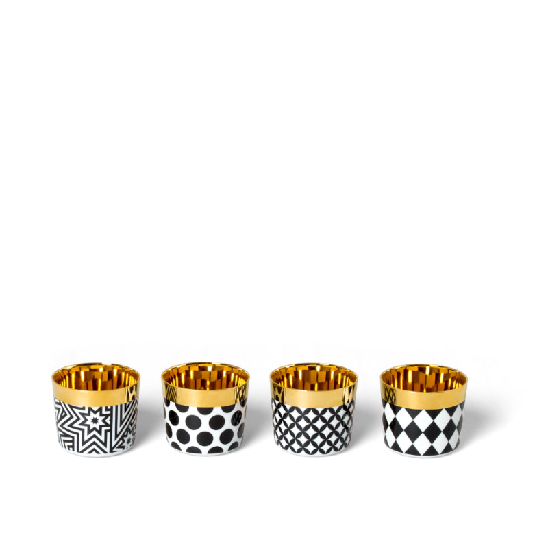 SIEGER by Fürstenberg porcelain Sip Of Gold Black White Check
