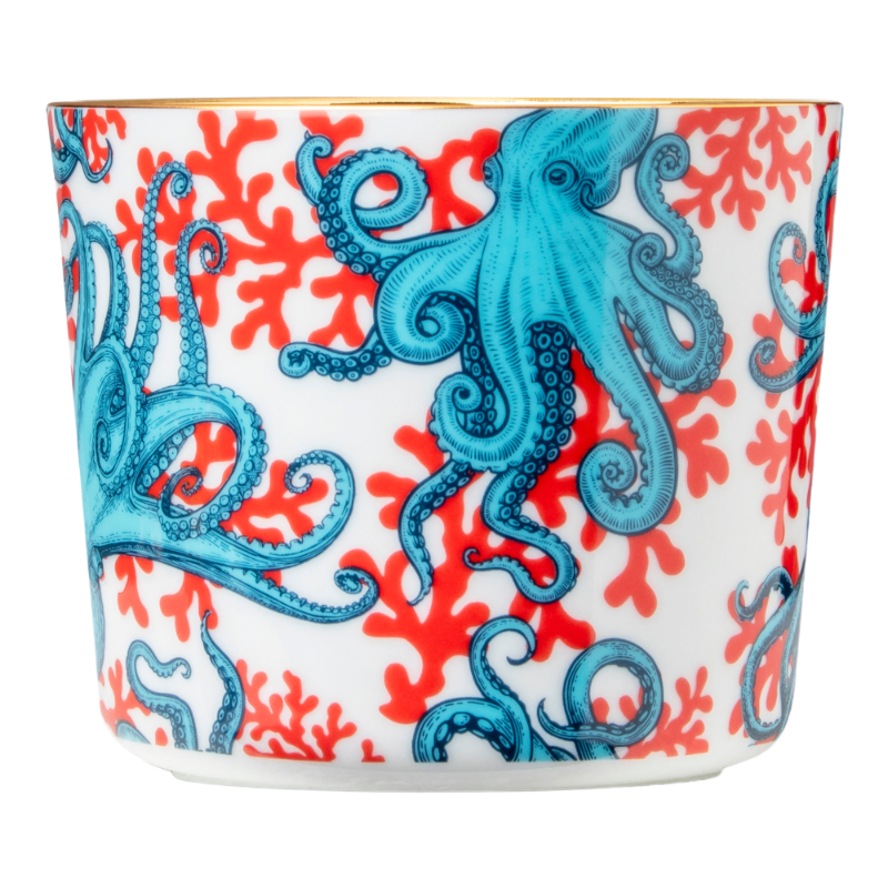 SIEGER by Fürstenberg porcelain Sip Of Gold Champagne tumbler The Octopuses