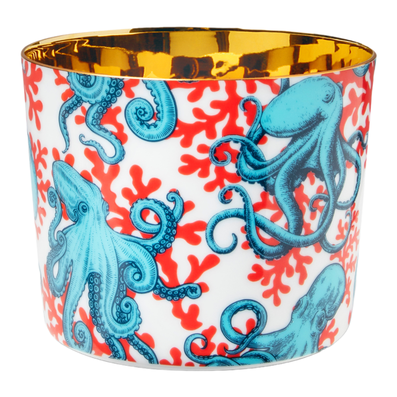 SIEGER by Fürstenberg porcelain Sip Of Gold Champagne tumbler The Octopuses