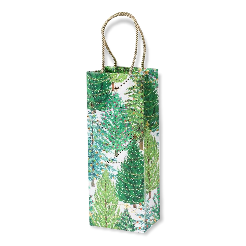 Christmas Tree with Lights bottle bag