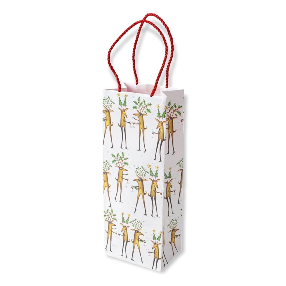 Reindeer Cheers bottle bag
