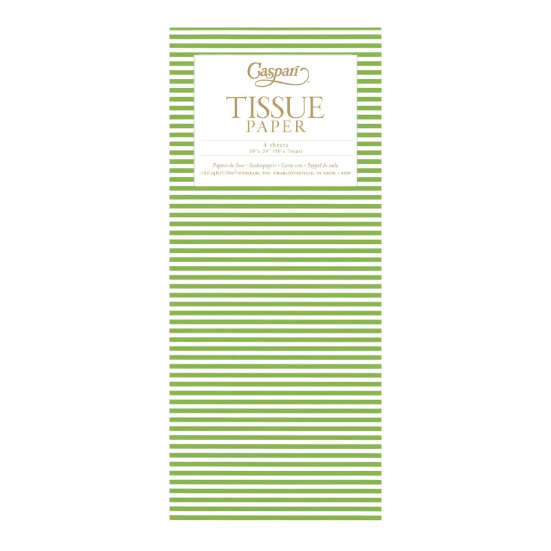 Tissue paper Caspari Mini Stripes Green