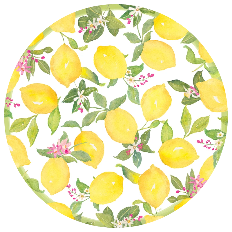 Caspari paper placemat placemat Limoncello lemons yellow