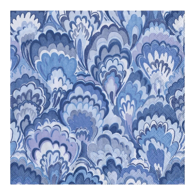 Marbled Ceramica IndigoLunch napkin Caspari 18451L