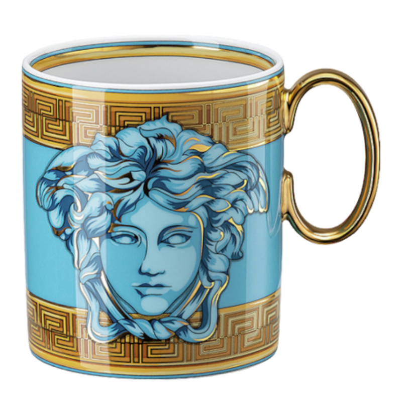 Versace By Rosenthal Tableware Medusa Amplified Blue Coin Mug