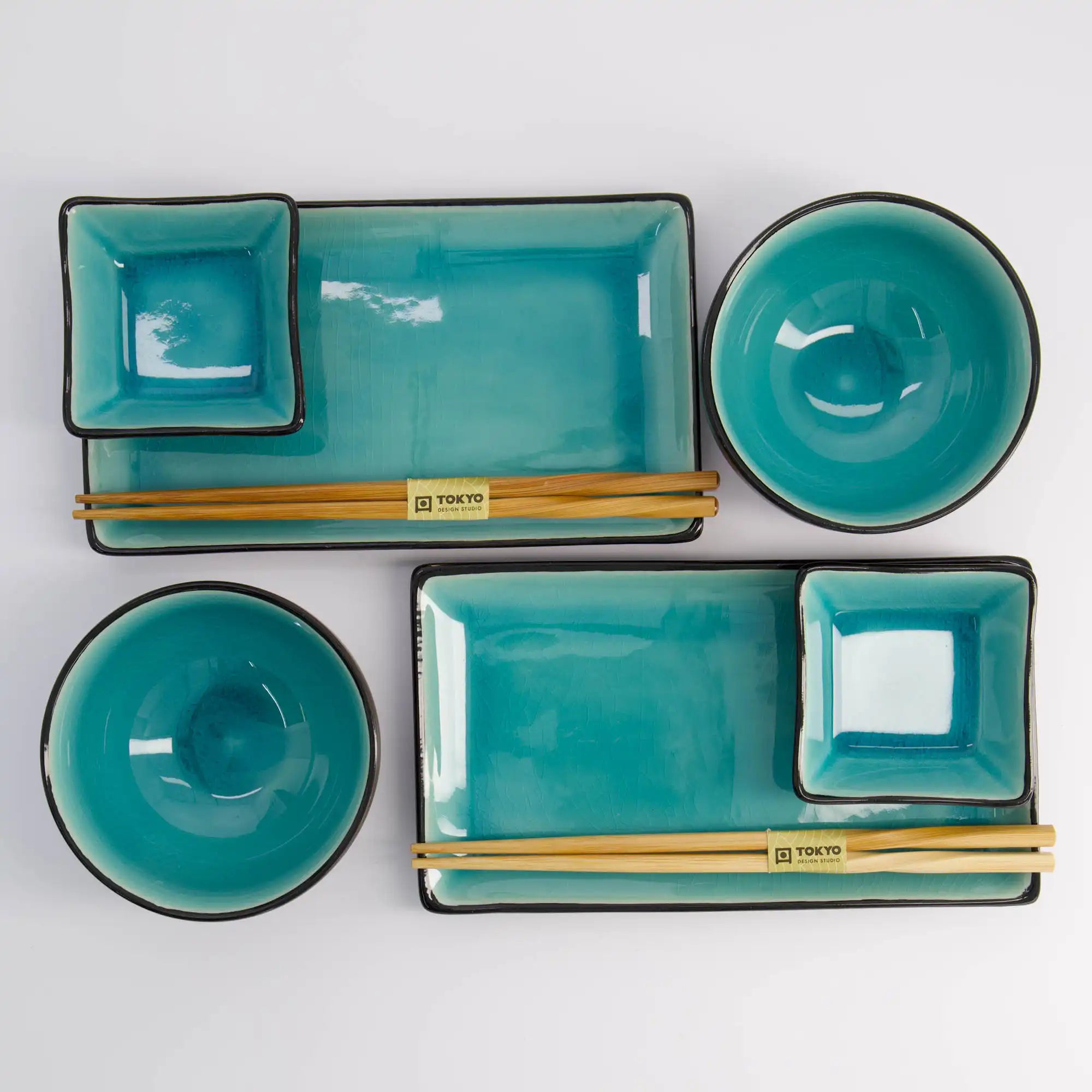 Glassy turquoise gift set Tokyo Design Studio