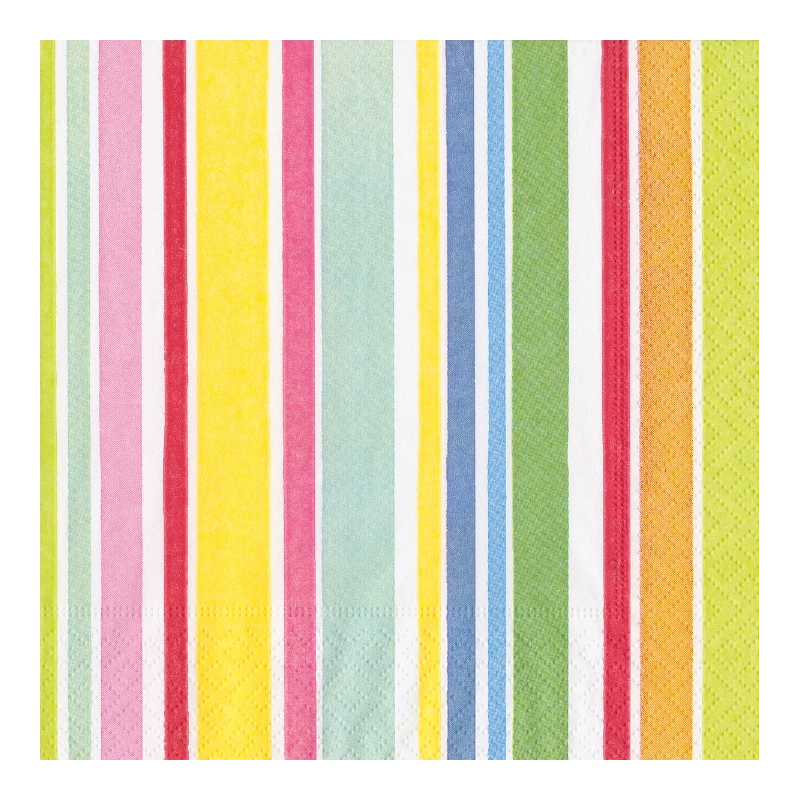 Caspari cocktail napkin Bright Cabana paper napkin Stripe 4640C