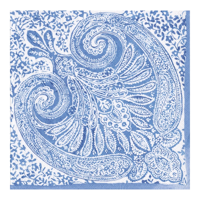 Caspari Luncheon Napkin Paper Napkin Blue Paisley Medallion 16970L