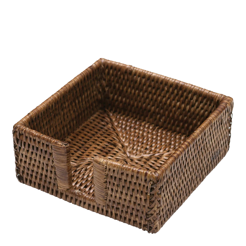 Caspari rattan napkin holder Rattan cocktail napkin box HC01