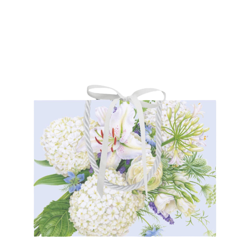 Caspari gift bag White Blooms