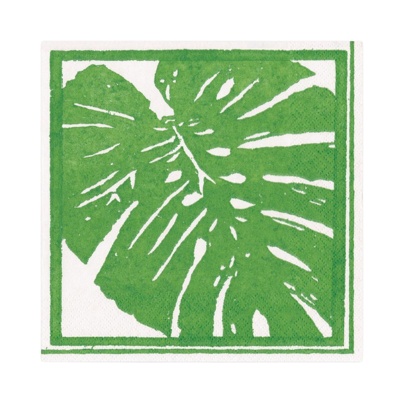 Caspari luncheon napkin Palm Leaves Palms Green