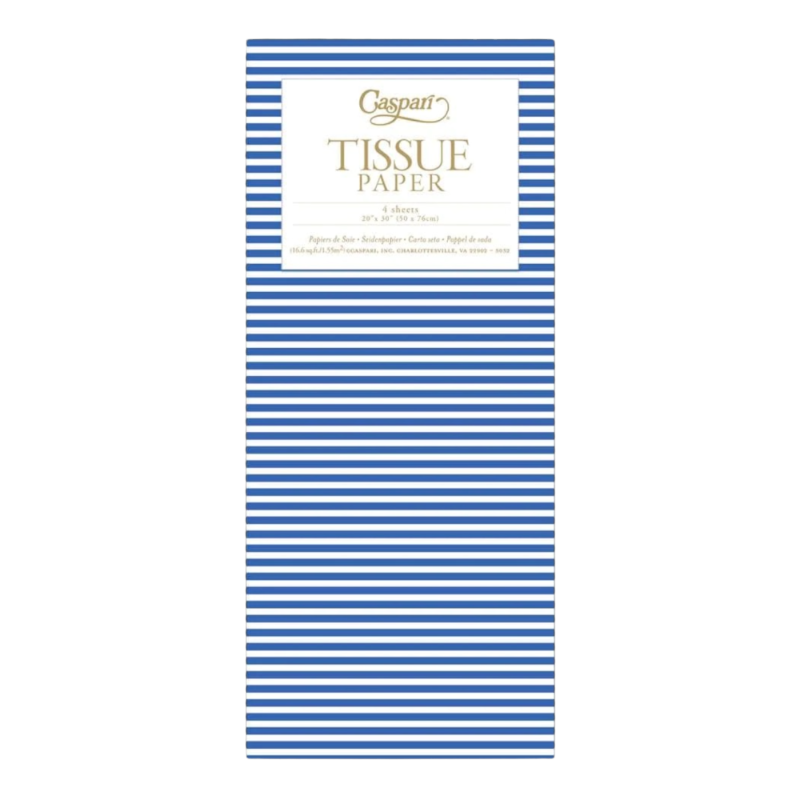 Tissue paper Caspari Mini Stripe Dark blue