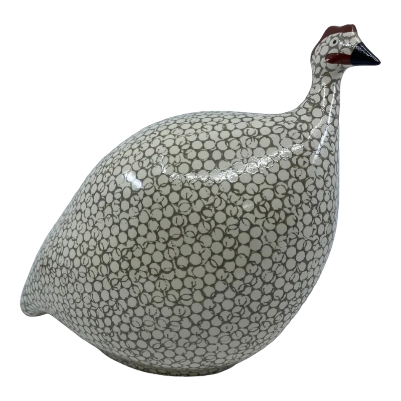  Ceramiques de Lussan Pintade Guinea Fowl White Gray