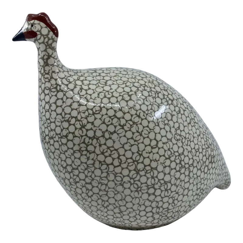  Ceramiques de Lussan Pintade Guinea Fowl White Gray
