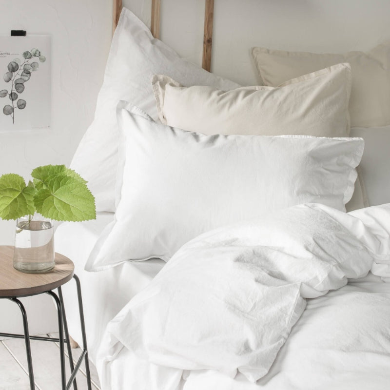 Essix Coton Lave Soft Line Blanc White Bed linen 160 x 210 cm